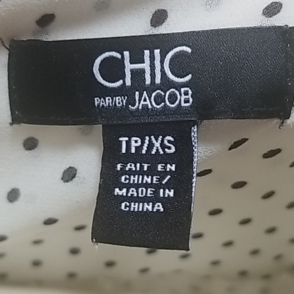 Jacob Brand White Button Down Polka Dot Blouse - Picture 8 of 11